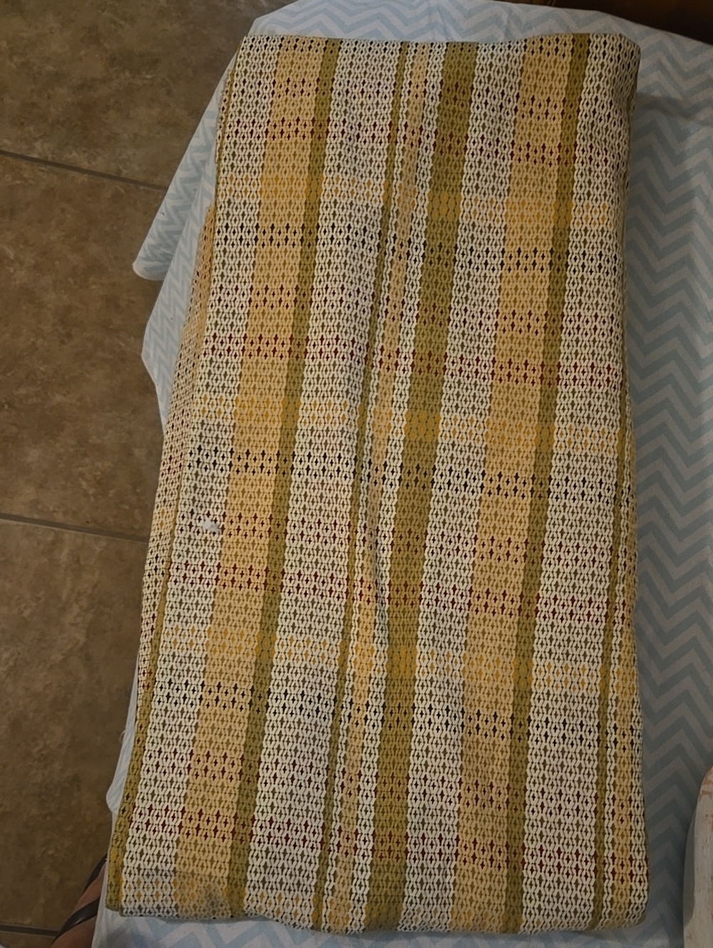Waverly Inspiration Striped Yellow & Cream Fabric